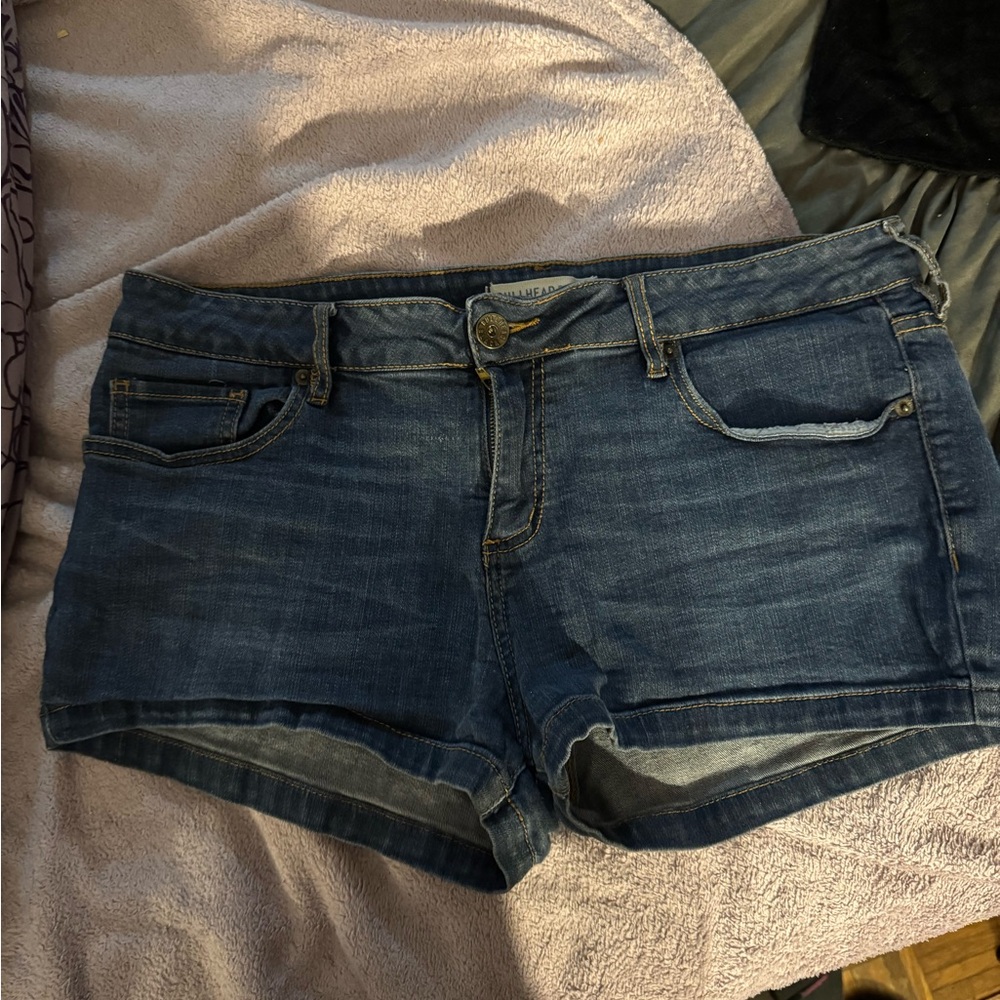 Bullhead Dark Blue Denim Jean Shorts